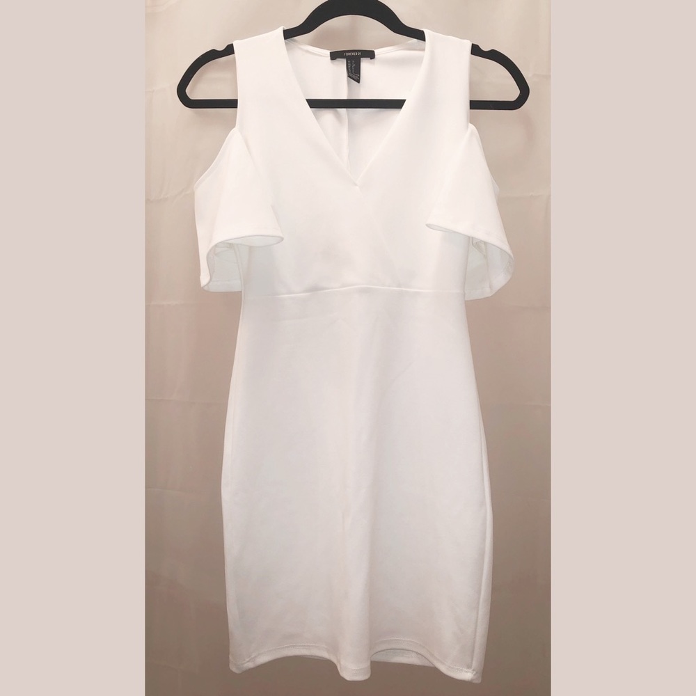 Forever 21 White Off-Shoulder Detail Dress